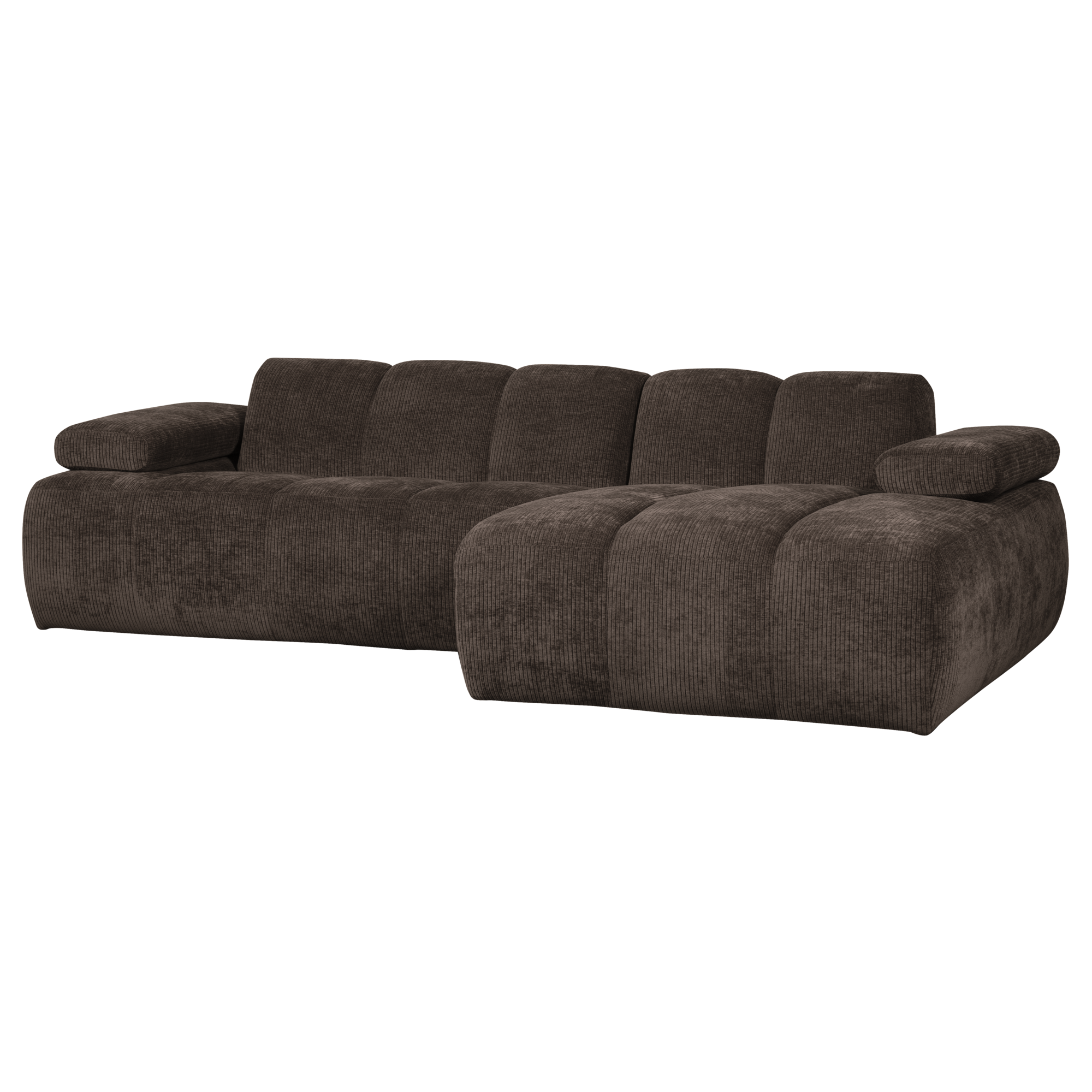 Chaise Longue Mojo Mojo Chaise Longue Rechts - Geweven Ribstof - Bruin