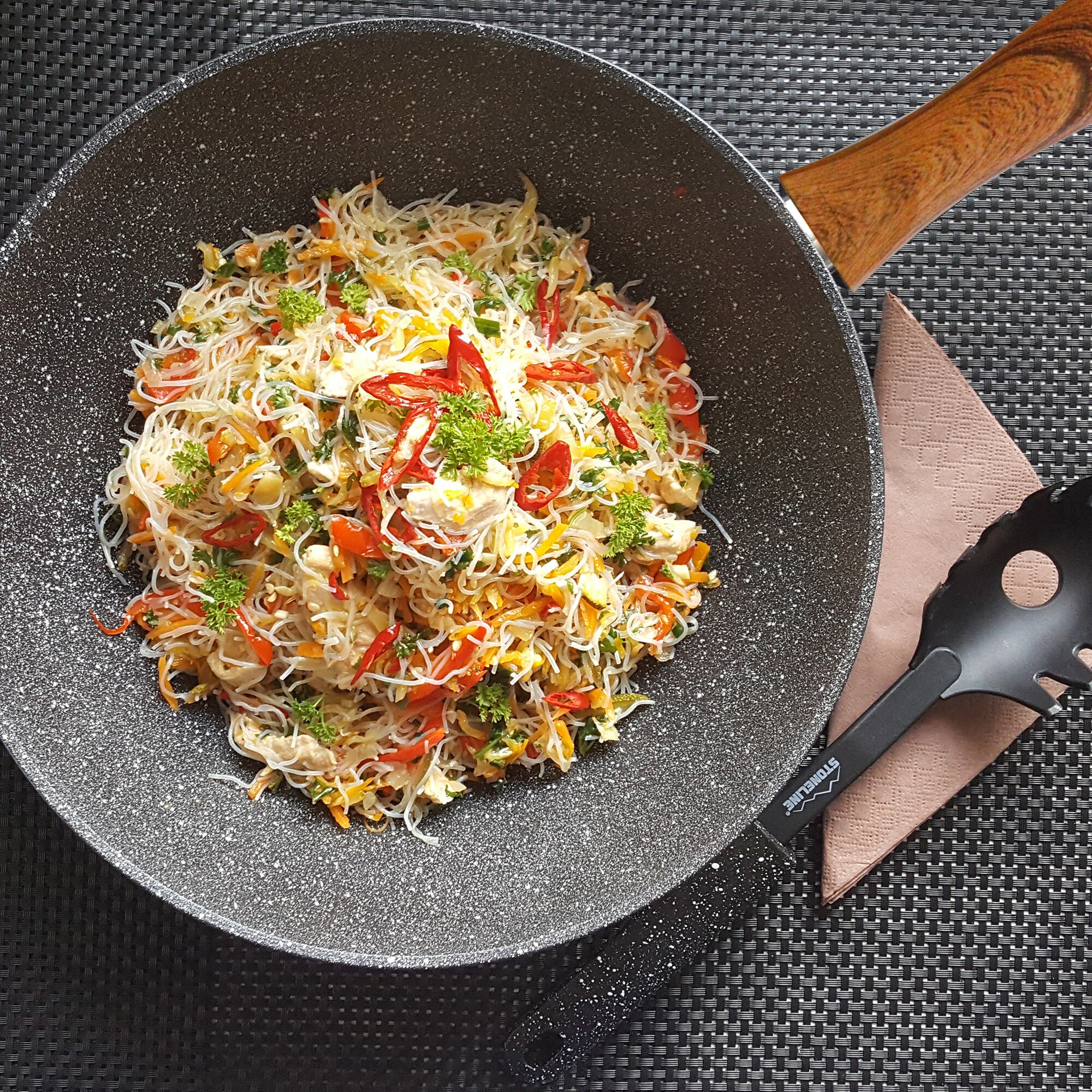 STONELINE® Back to Nature Wok 30 cm, Made in Germany