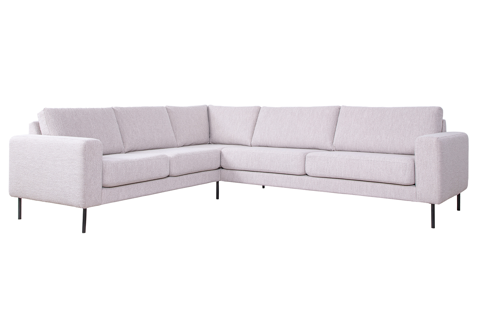 Como hjørnesofa 23-hjørnesofa i tekstil Alpine 01 natural med sorte ben.