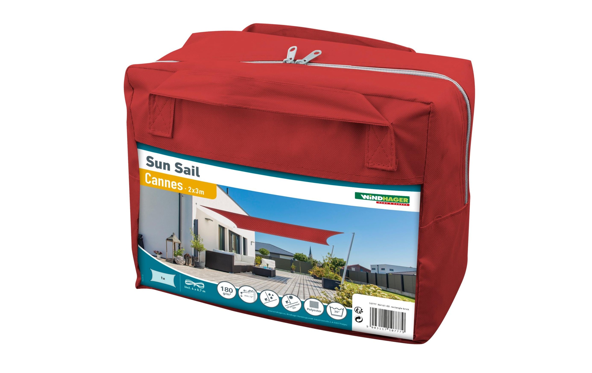 Windhager Sonnensegel »Rechteck 2x3m, rot«
