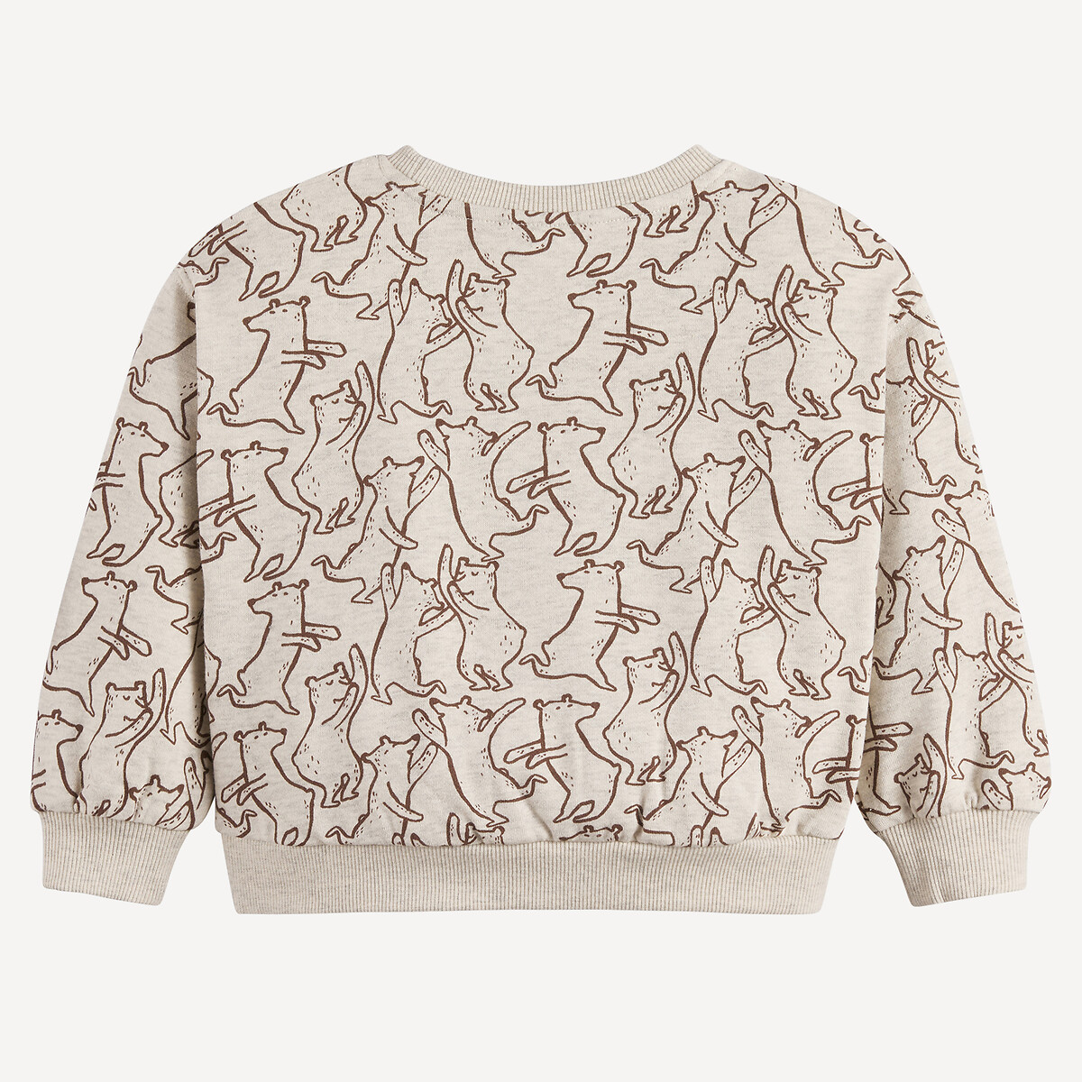 COLEÇÕES LA REDOUTE<br>Suéter de gola redonda em fleece com estampa de urso