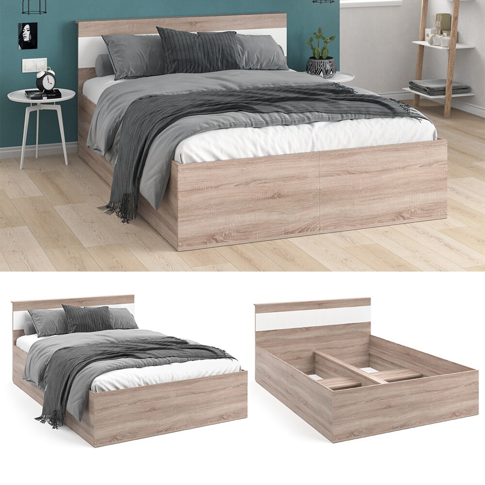 VitaliSpa Bettgestell Holzbett Doppelbett Adria 140x200cm mit Kopfteil Ehebett