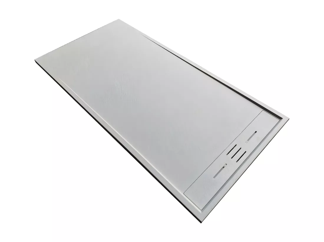 Receveur de douche 90 x 120 cm extra plat SALVI en SoliCast® surface ardoisée gris