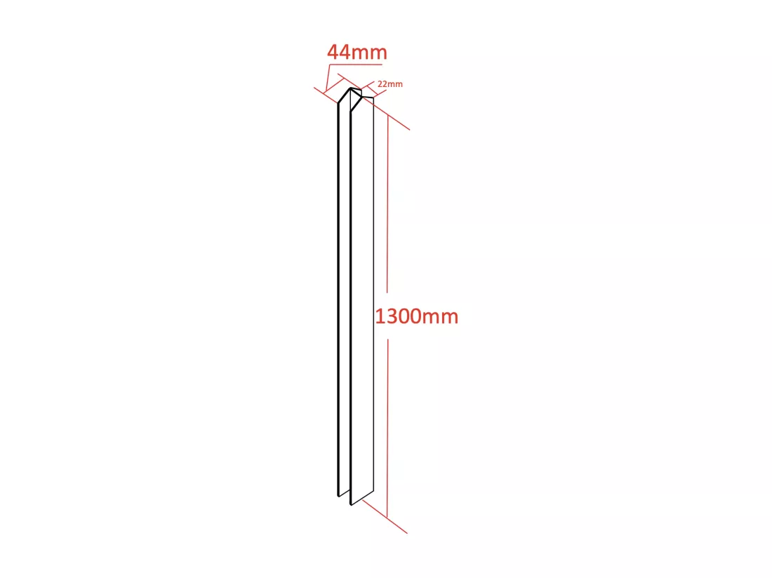 Connecteur pour verrière double - H130 cm - Blanc - TOLLESON