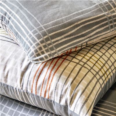 Linge de lit en flanelle rayures et carreaux - BECQUET CRÉATION
