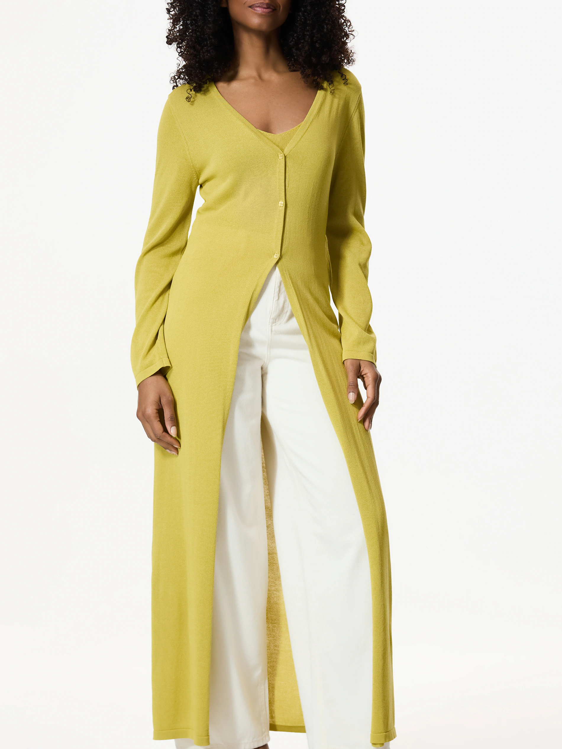 Lange Strickjacke aus Viskosemischung