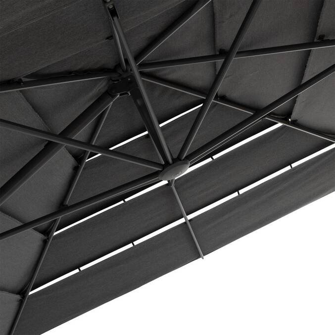 Parasol déporté rectangulaire inclinable MELHIA Anthracite