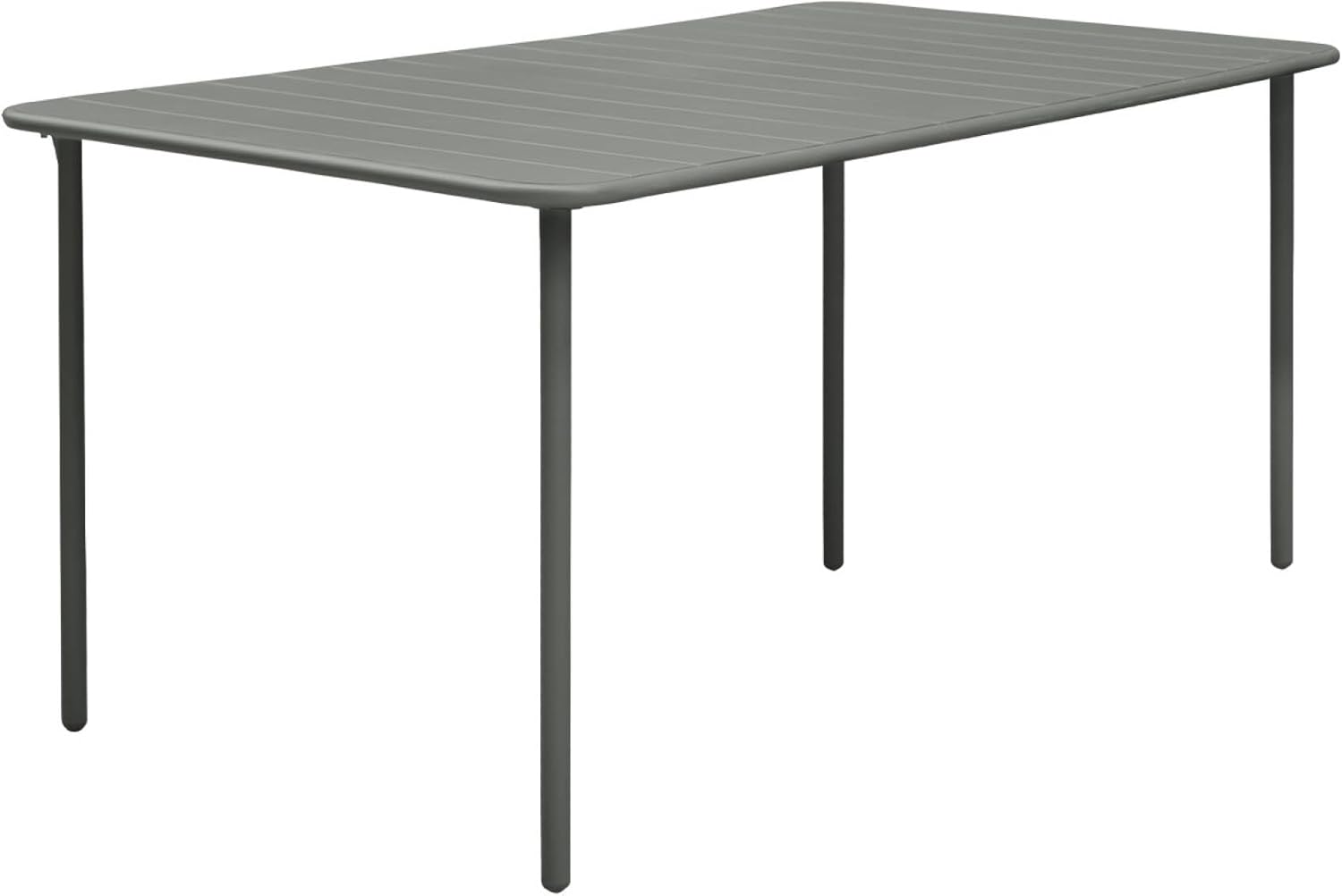 sweeek - Gartentisch + 2 Sessel und 4 Stühle, Stahl mit Rostschutzbehandlung, 160 x 90 x H 72,5cm - Amelia