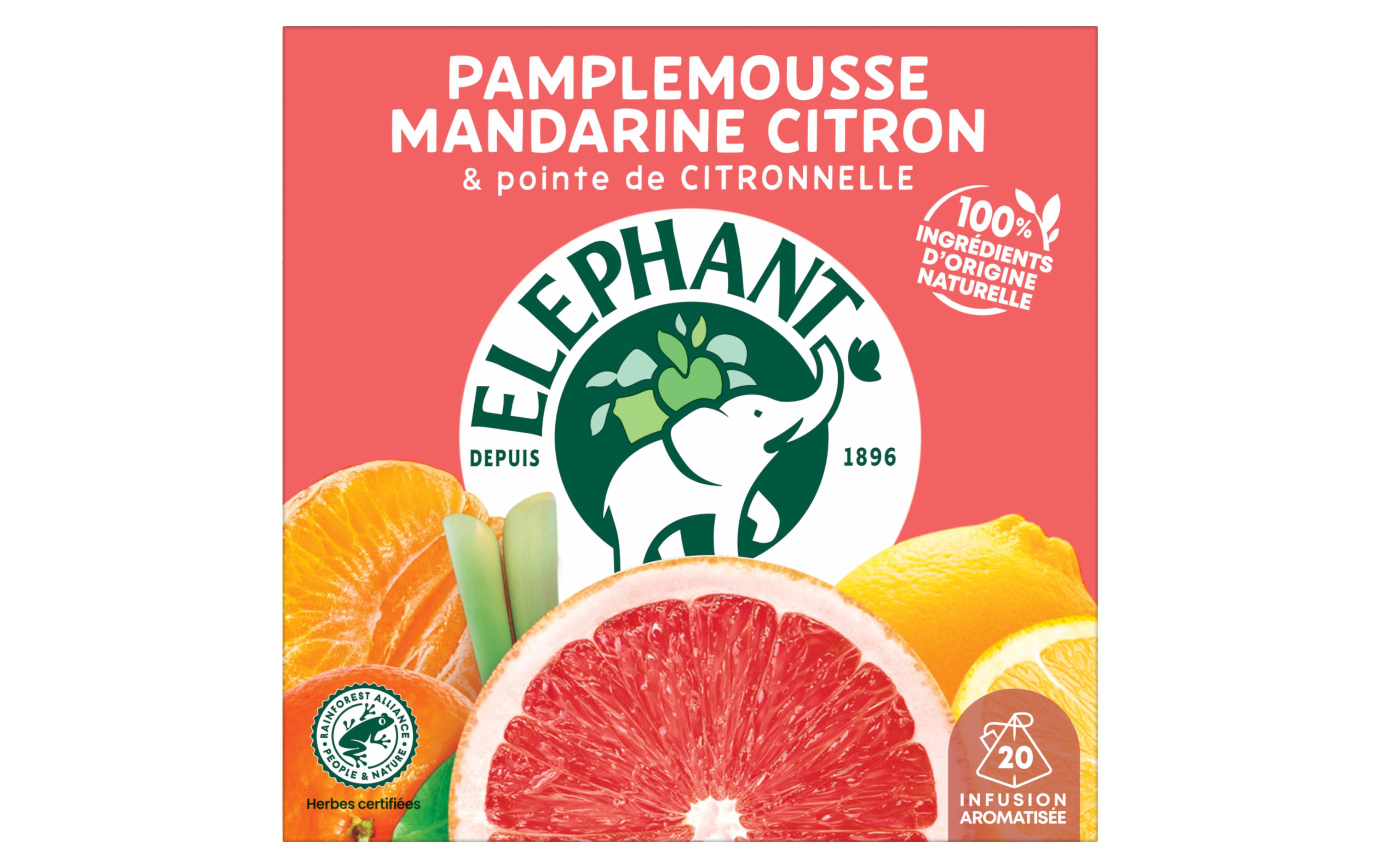 Teebeutel Infusion Pamplemousse Mandarine Citron 20 StückTee mit Pamplemousse Mandarine und Zitrone