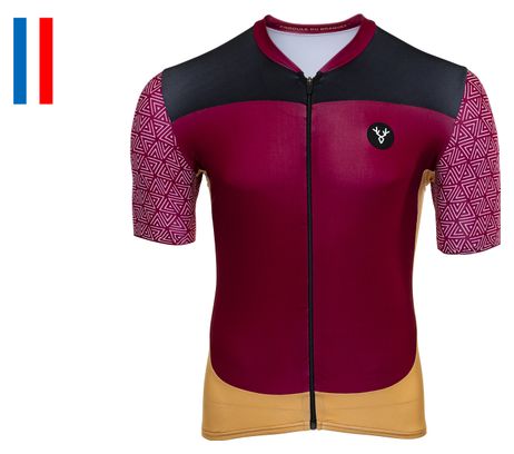 Maillot Manches Courtes LeBram Aspin Bordeaux Coupe Ajustée