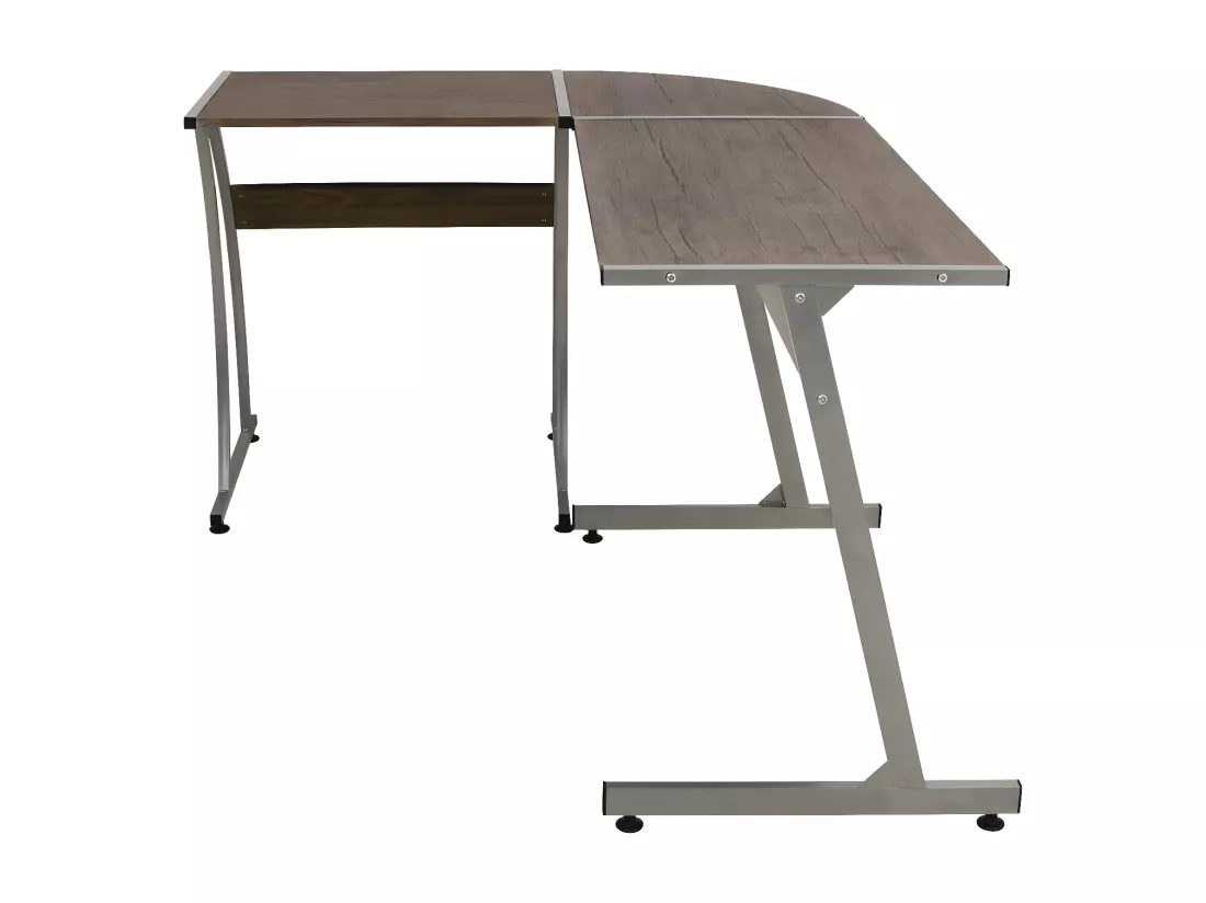 Bureau d'angle marron bois d'ingénierie