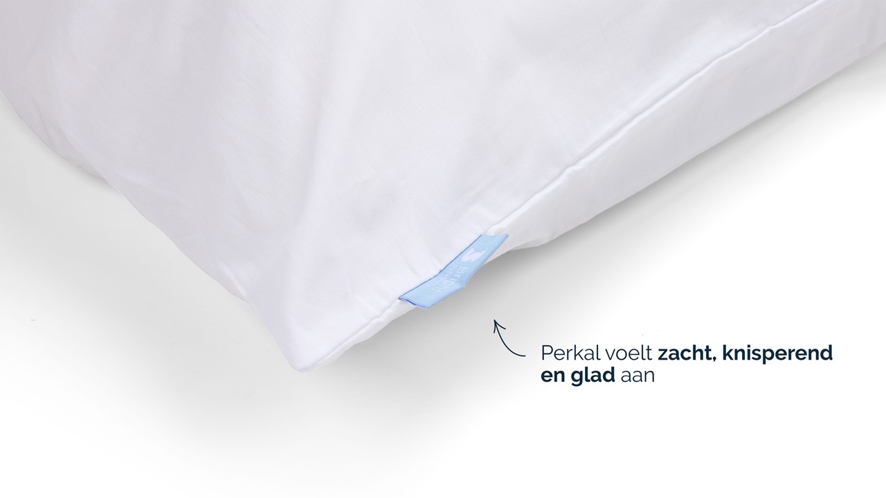 Kussensloop B Bright Perkal (set van 2 stuks) wit