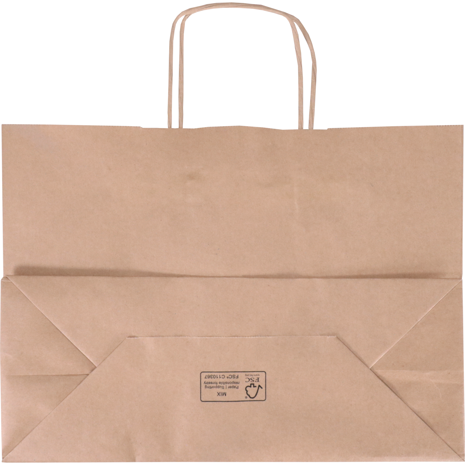 Tas, Kraftpapier, gedraaid papieren koord, 35x 14x26cm, draagtas, bruin