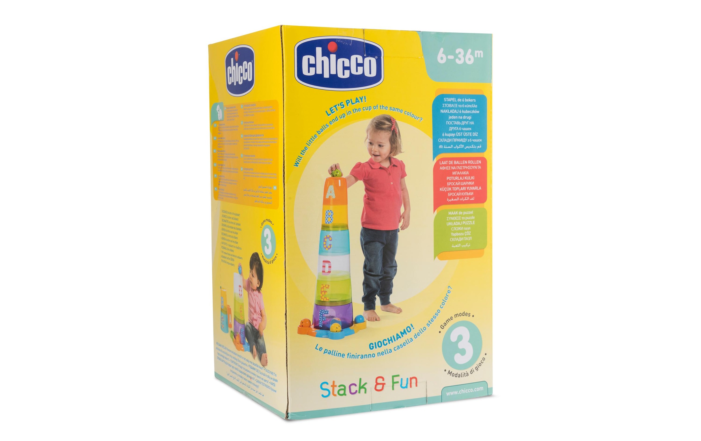 Chicco Stapelspielzeug »2 In 1 Stapelbecher Und Kugelbahn«