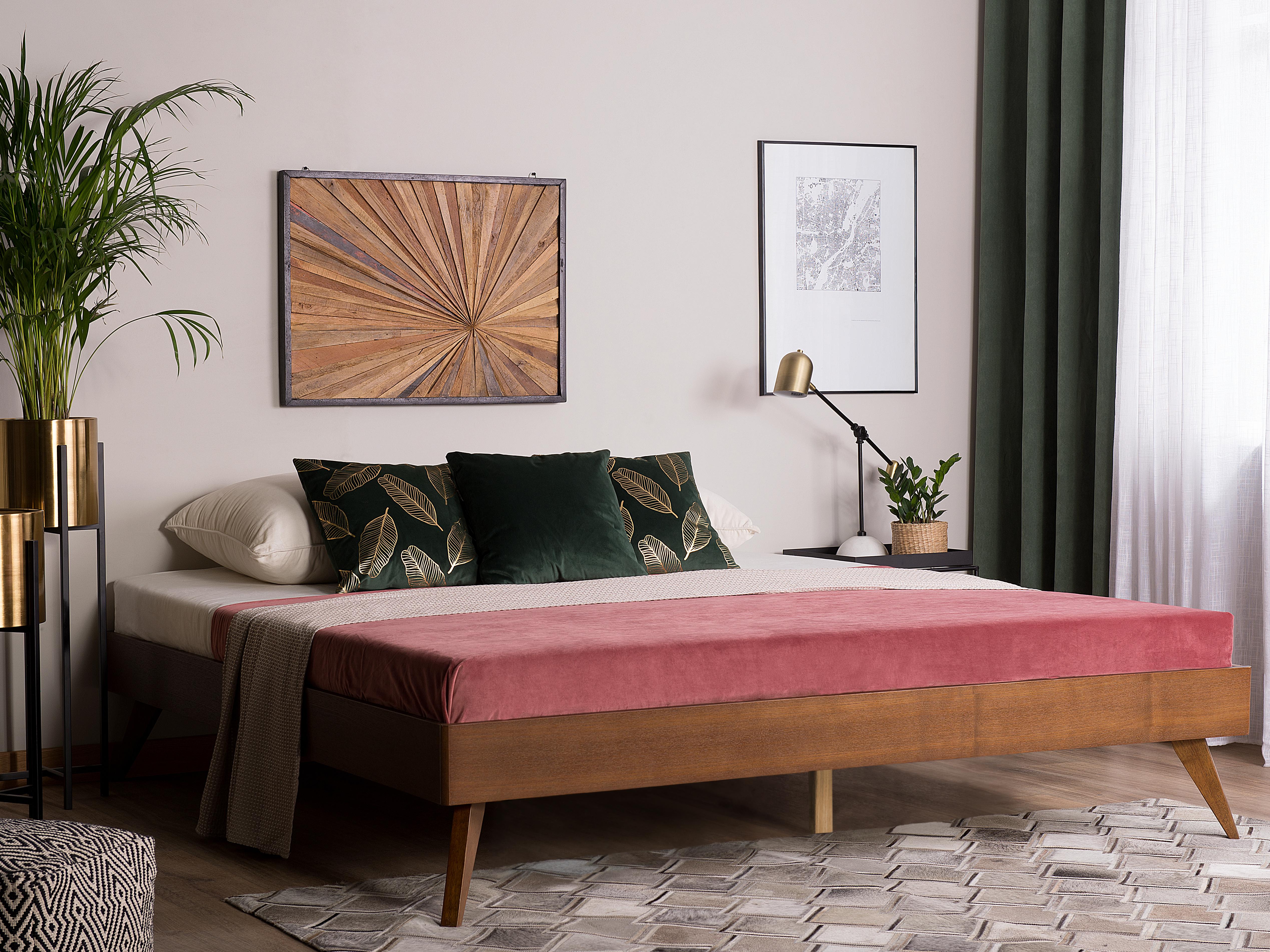 Bed zonder hoofdbord BERRIC 140 x 200 cm Donker essenhout