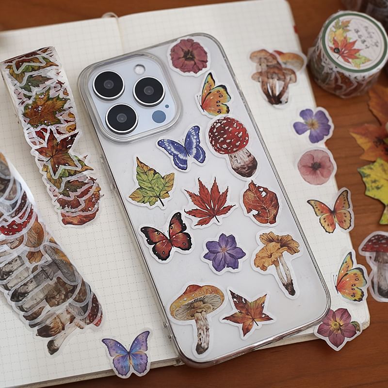 DUGA - Bakkerij / Koffie / Paddenstoel / Blad / Vlinder / Bloemen Masking Tape / Set