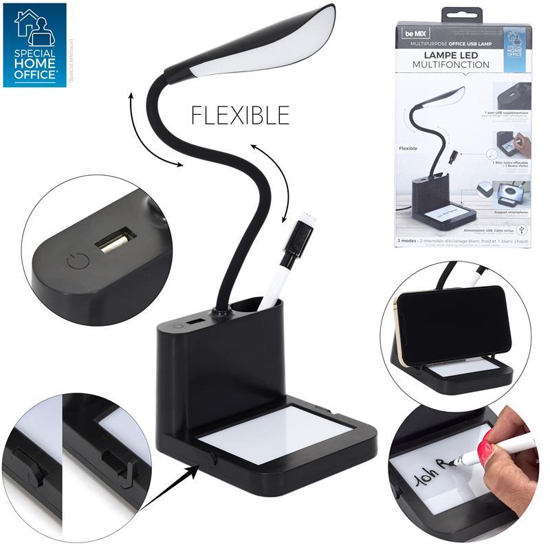 LAMPE LED BUREAU MULTIFONCTION USB