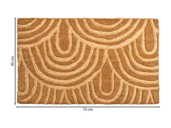 Tapis d'entrée en fibre pressée marron 43x73