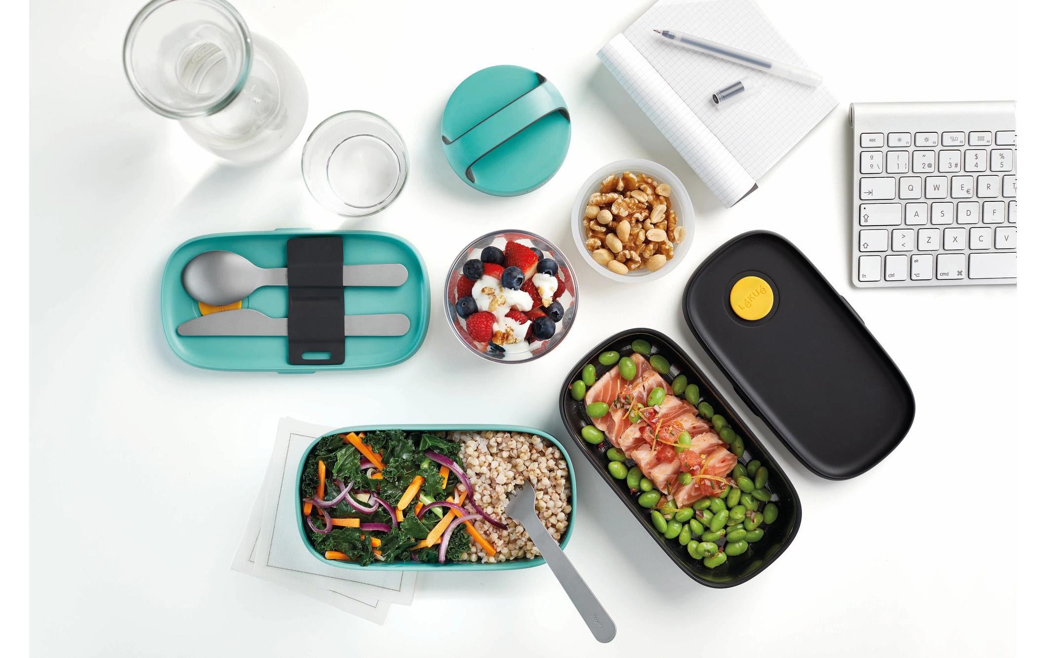 Lunchbox To Go 1 Liter, SchwarzLunchBox mit Besteck
