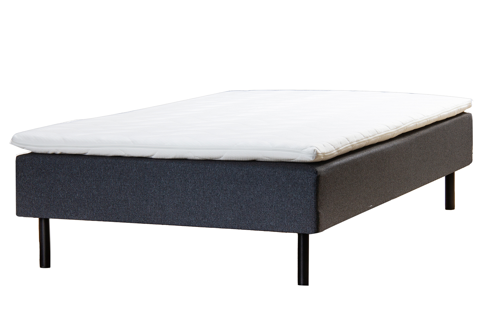 F3 rammemadrass 120x200 cm i tekstil Gandar 16 Grå med 7cm overmadrass. Uten ben