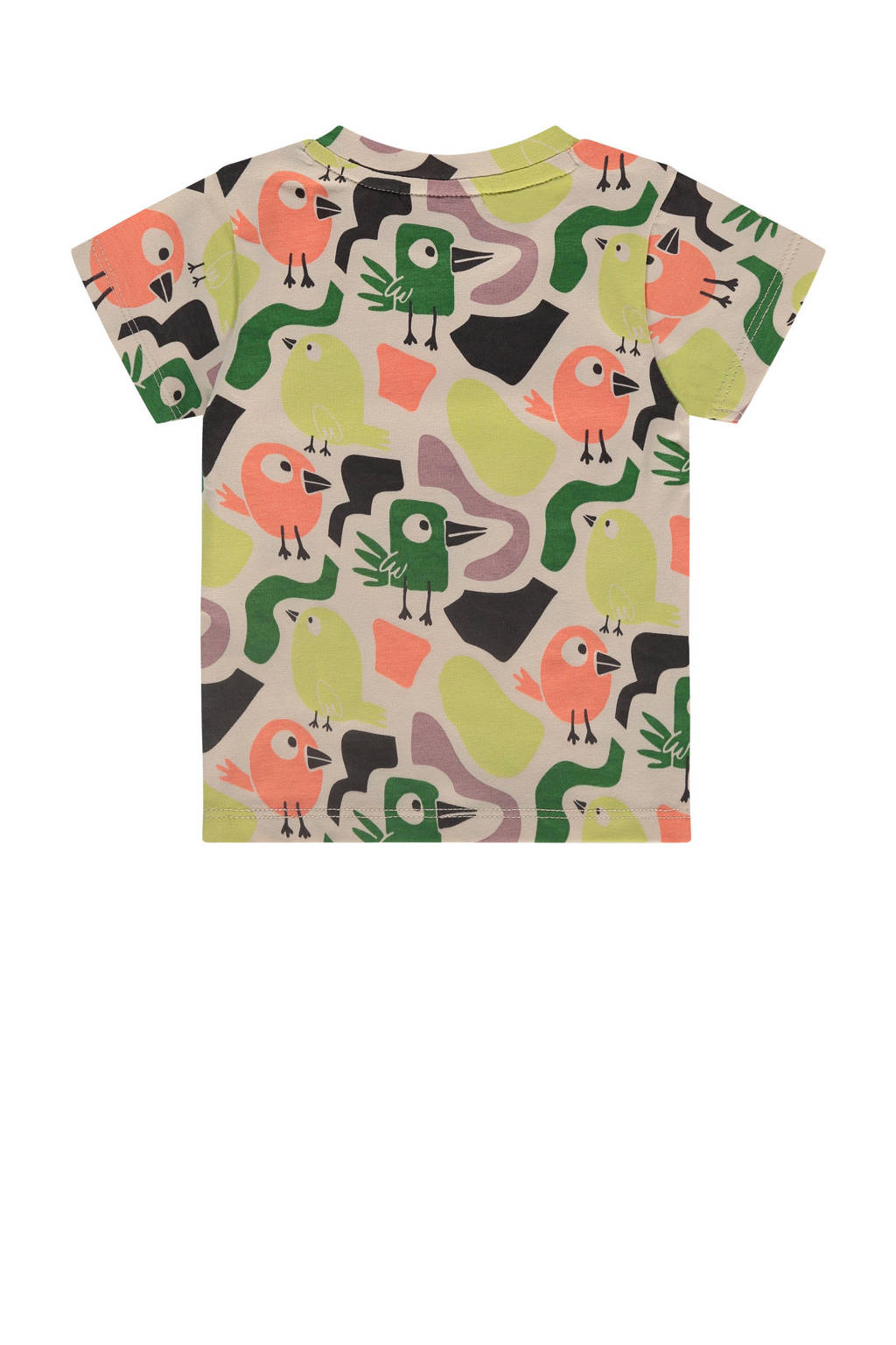 Babyface baby T-shirt met all over print groen/roze/ecru