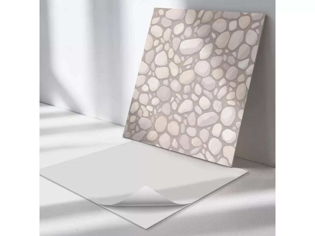 Panneaux muraux autocollants en vinyle imperméable - 4 x 50 x 50 cm - Motif en pierre naturelle