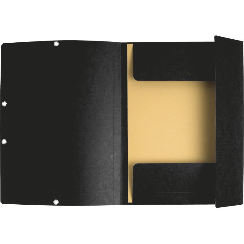 Chemise à élastique 3 rabats carte Exacompta 24 x 32 cm dos 2 cm noir