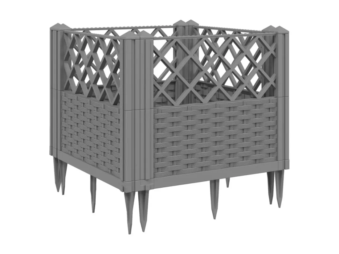 Jardinière bac lit surélevé grise 43 x 5 x 43 cm 02_0038210