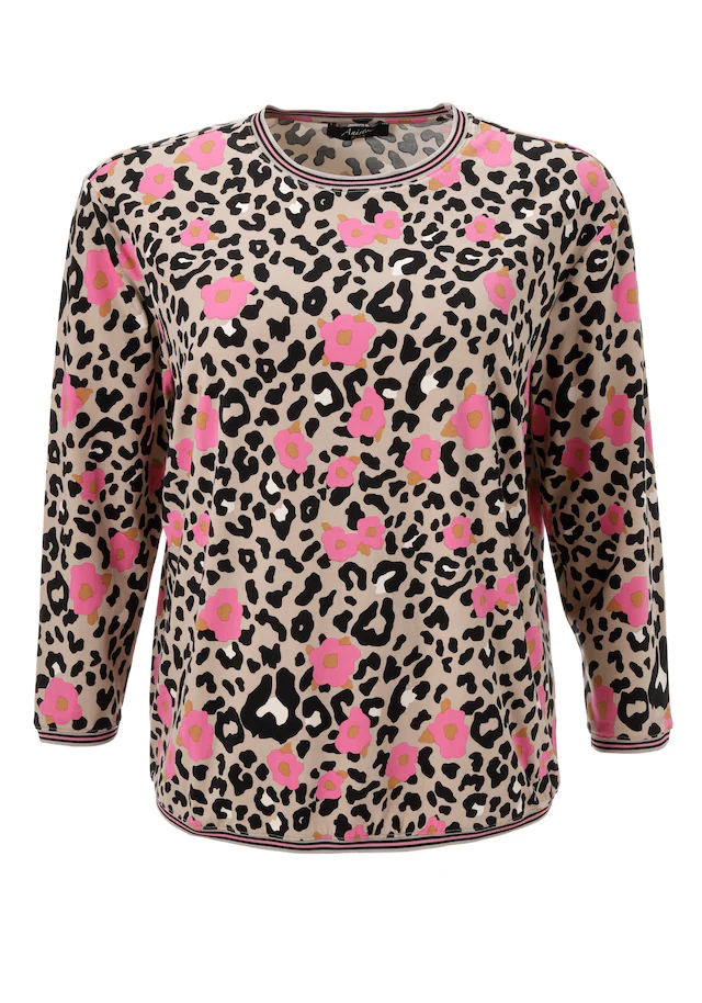 Aniston PLUS Sweatshirt , mit grossflächigem, farbenfrohem Leoblumendruck - NEUE KOLLEKTION