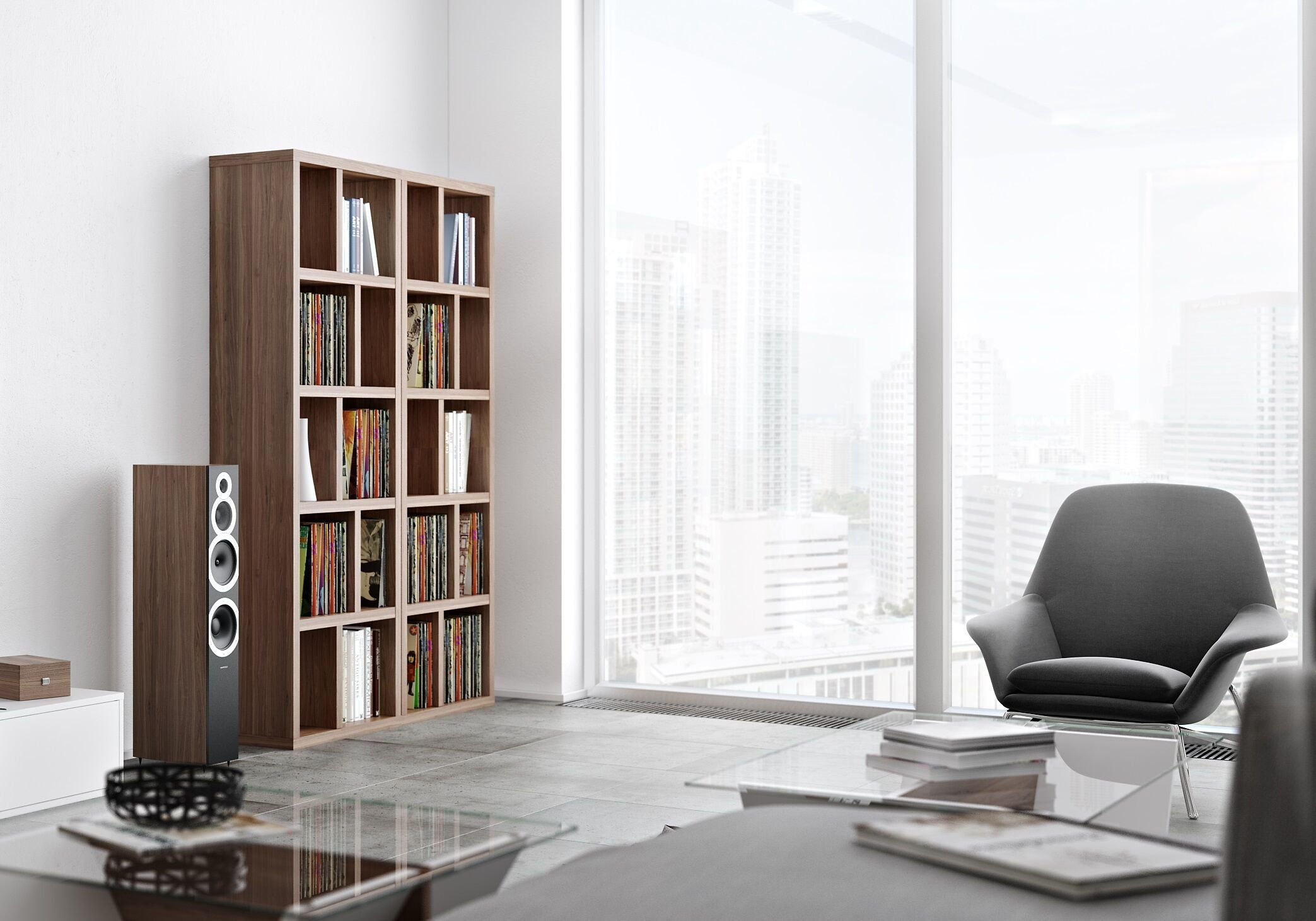 INDUS Regal - Nussbaum / B: 70.0 cm x T: 34.0 cm x H: 198.0 cm