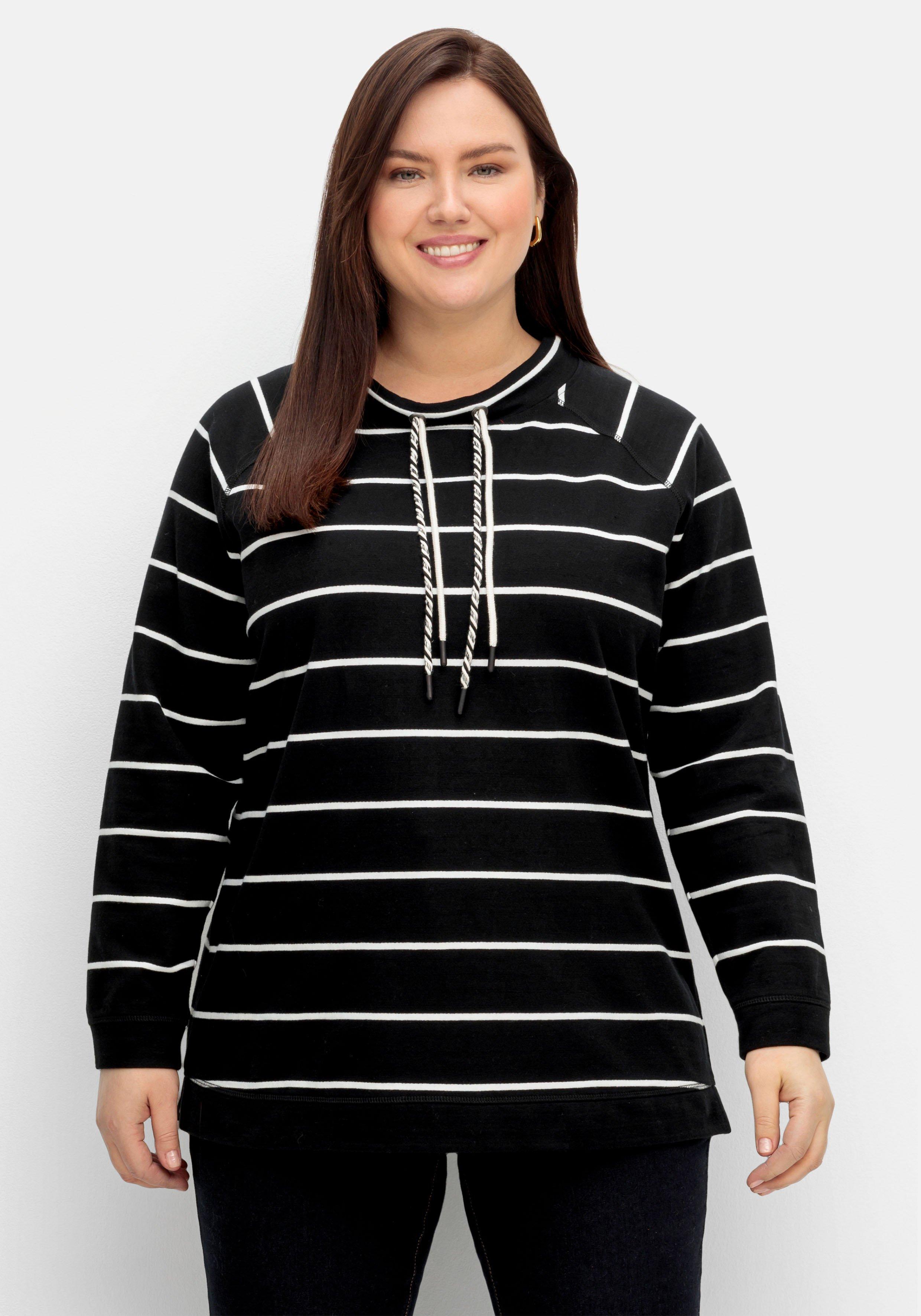 Gestreiftes Sweatshirt mit Stehkragen