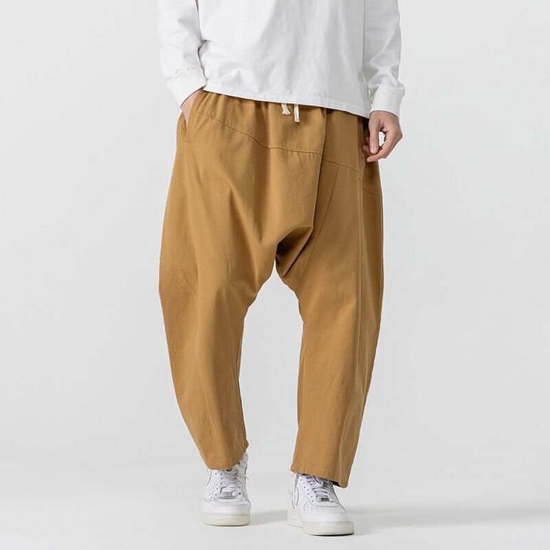 FORSETI - Halfhoge effen cropped harembroek