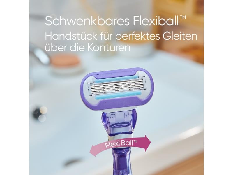 Gillette Venus Rasierer Deluxe Smooth Swirl 3 Stück Damenrasierer mit integriertem Flexiball
