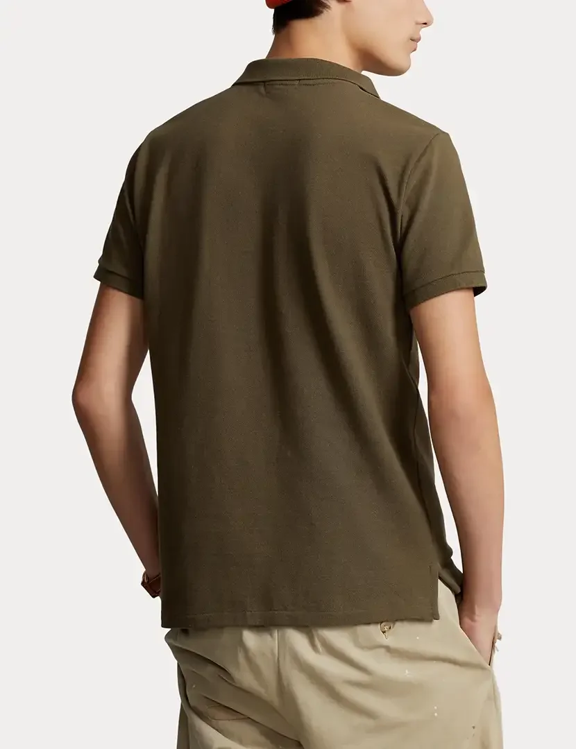 Khaki Slim Fit Polo Orange Logo