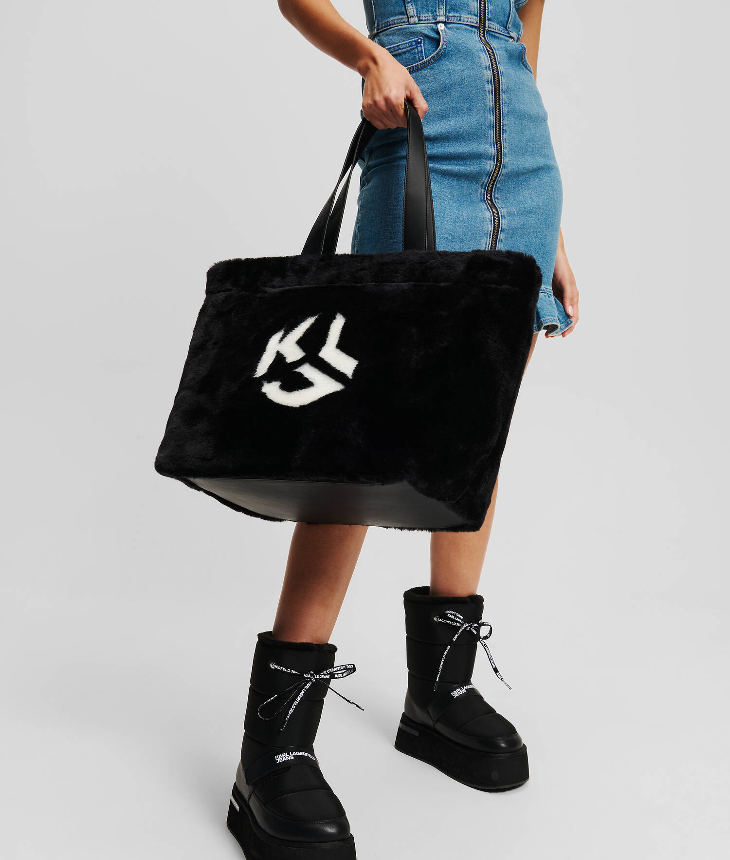 SAC CABAS EN FAUSSE FOURRURE KLJ