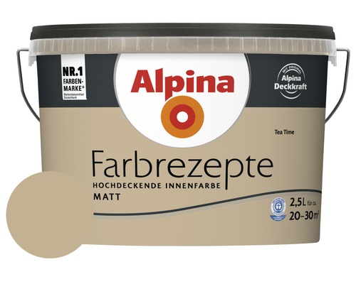 Alpina muurverf kleur recepten Tea Time 2.5 l