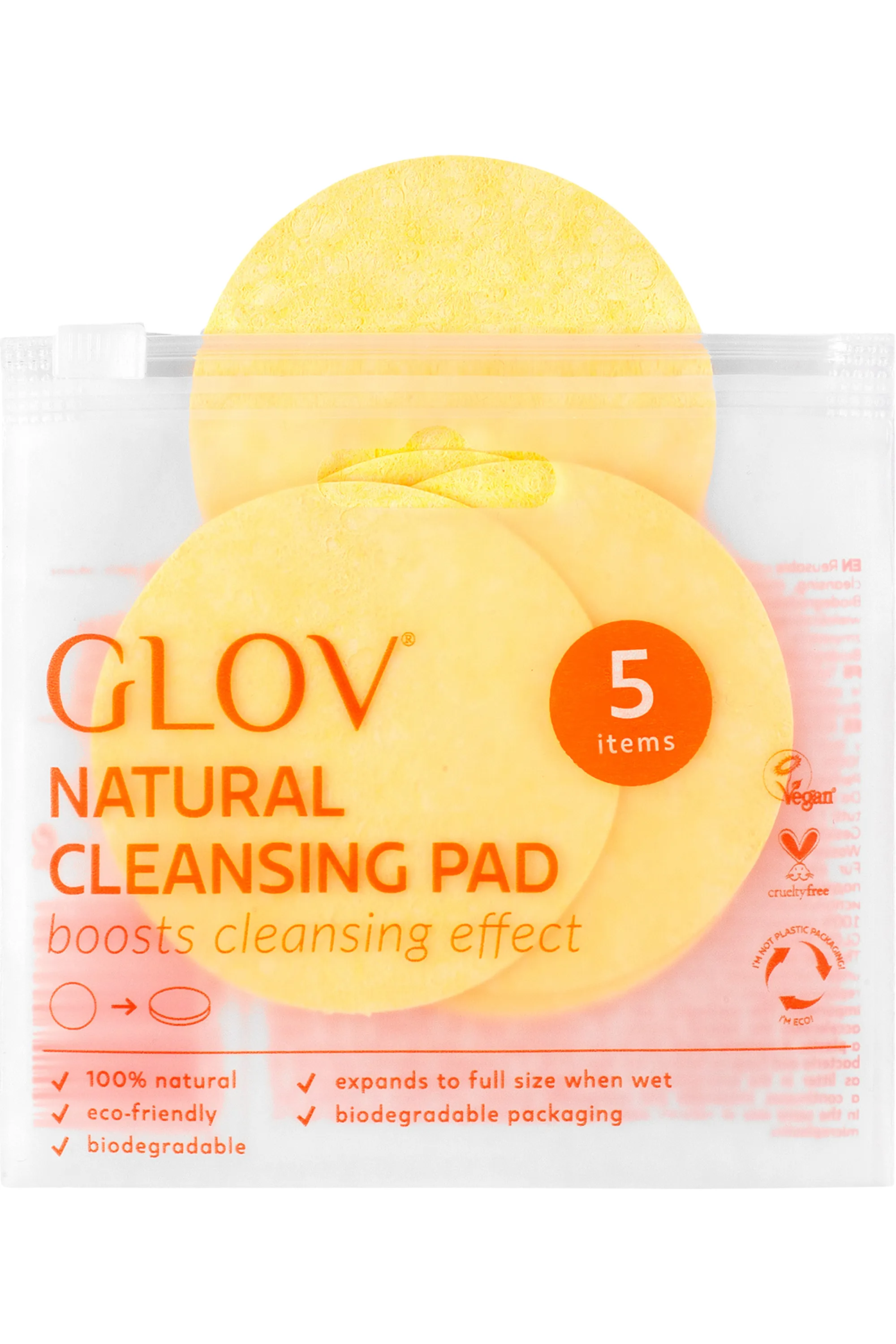 GLOV Disques démaquillants réutilisables Natural Cleansing Pads-22 g