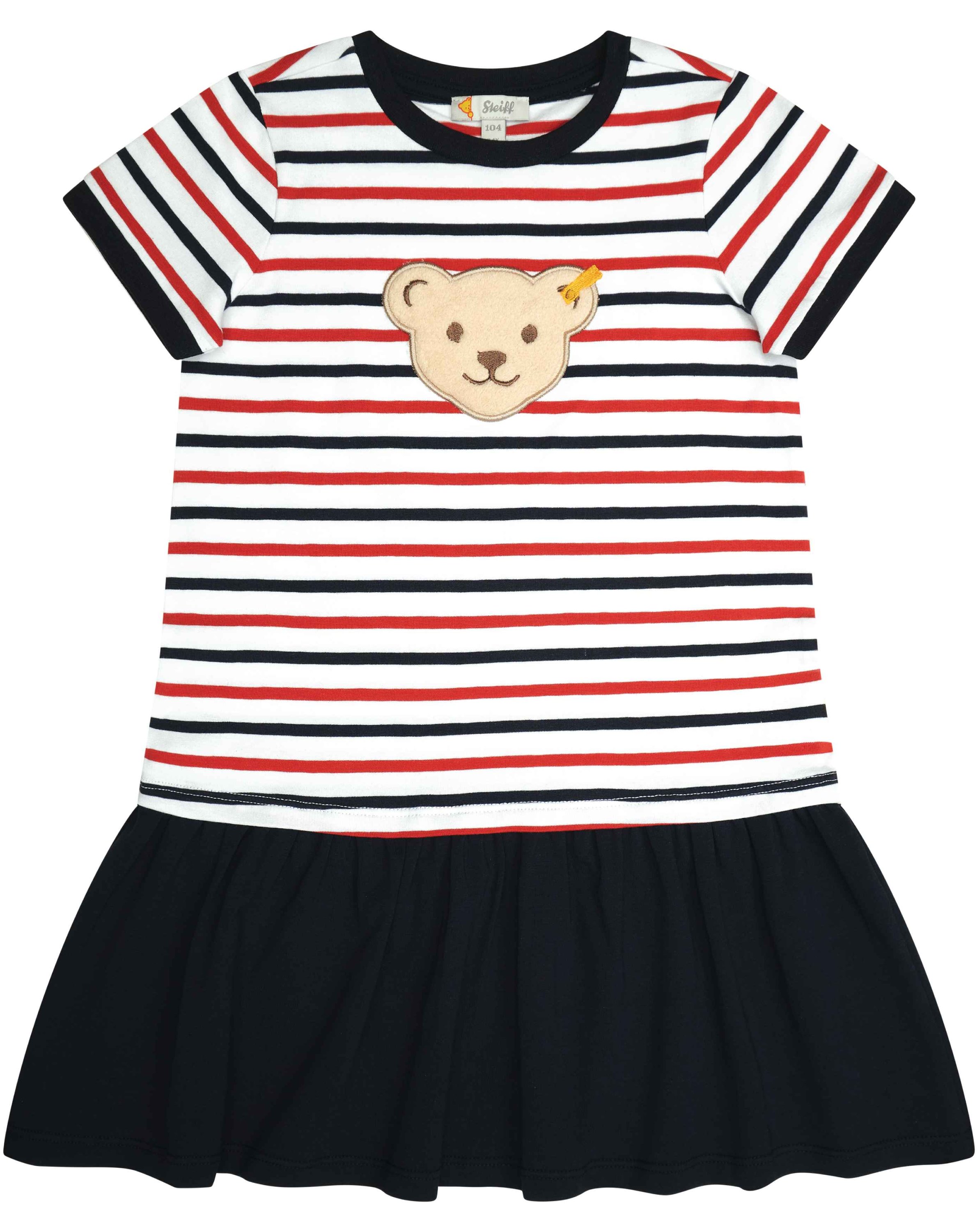 Kurzarm-Kleid KIM gestreift in steiff navy