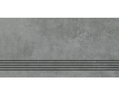MIRAVA porseleinen traptrede MANHATTAN Antraciet 30 x 60 x 0,9 cm mat gerectificeerd