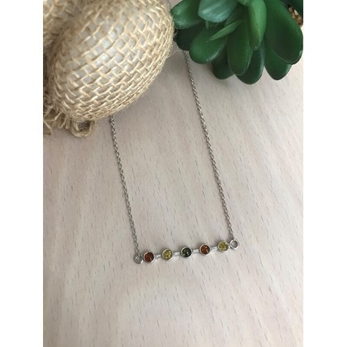 Collier ambre mixte