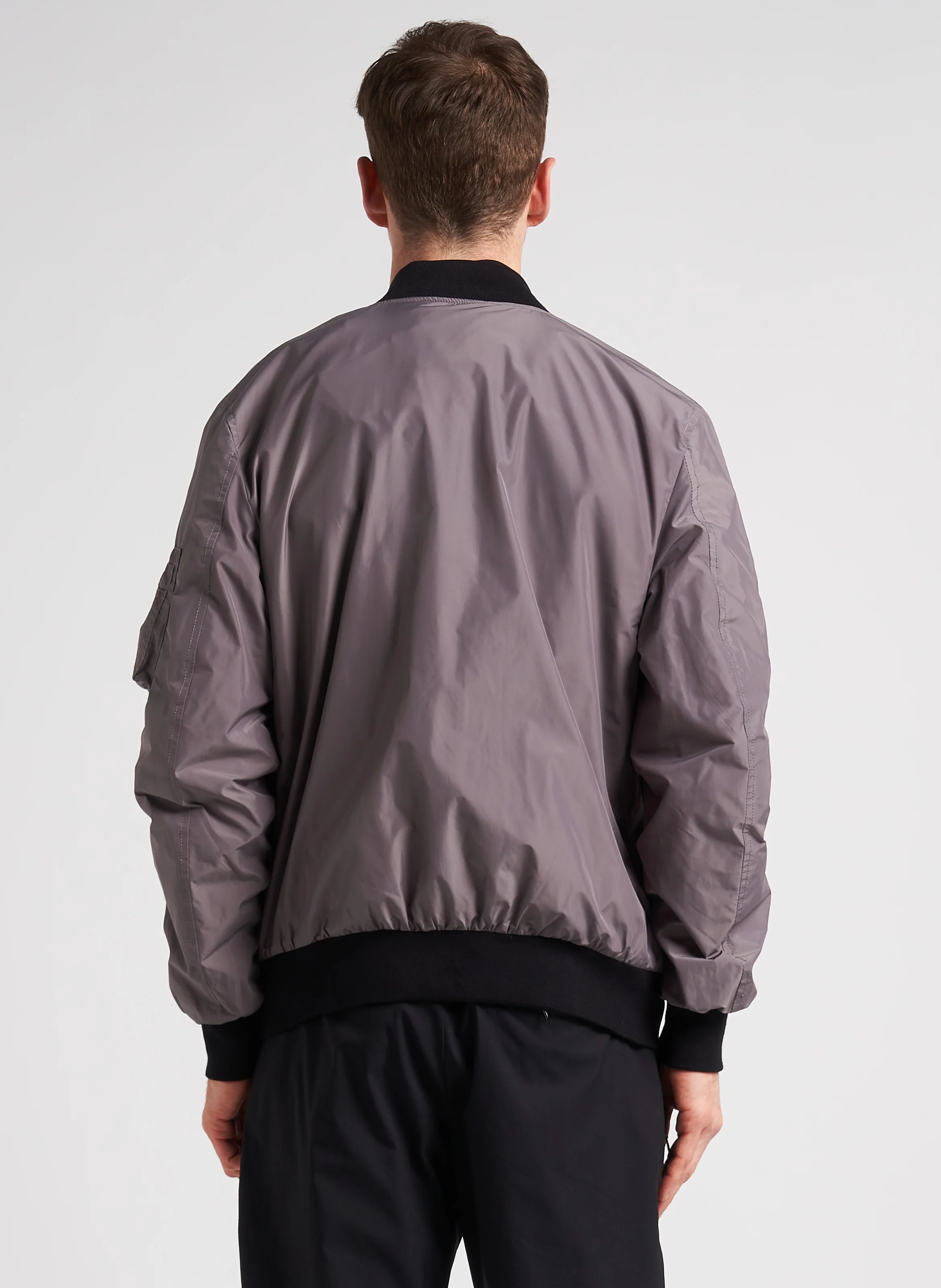 MA1 - Bomber col teddy regular-fit zippé | Gris