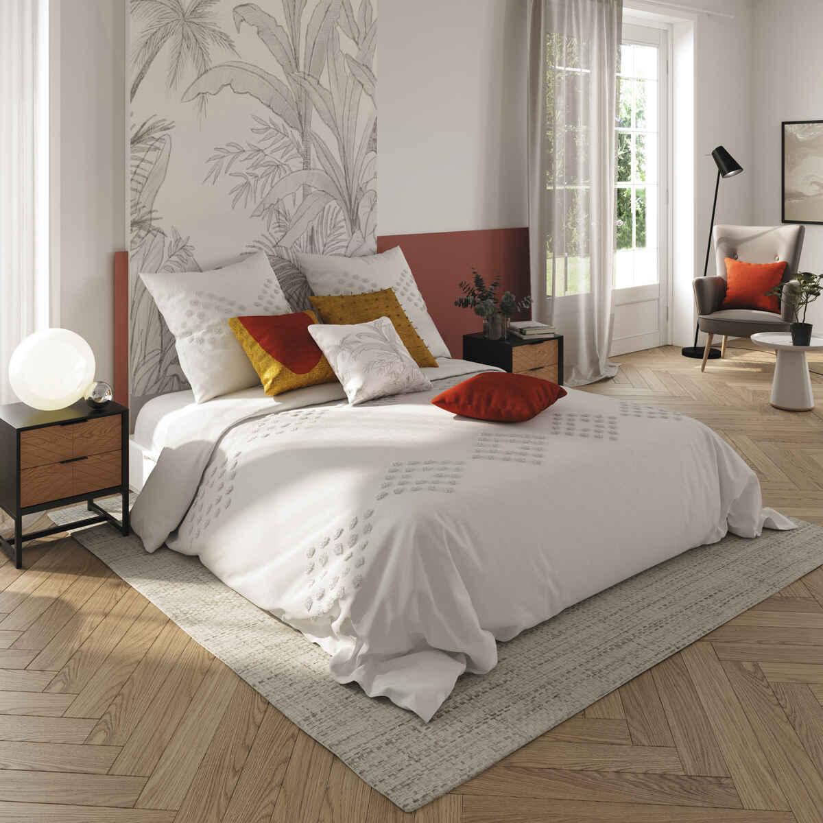 PARURE COTON LAV TUFT IVOIRE 260X240CM
