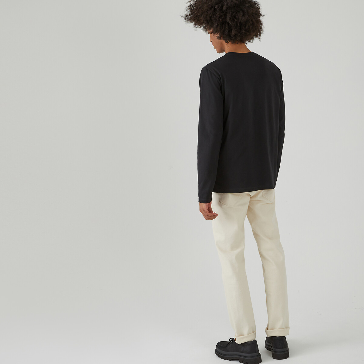 COLEÇÃO LA REDOUTE<br>Camiseta de gola redonda e mangas compridas