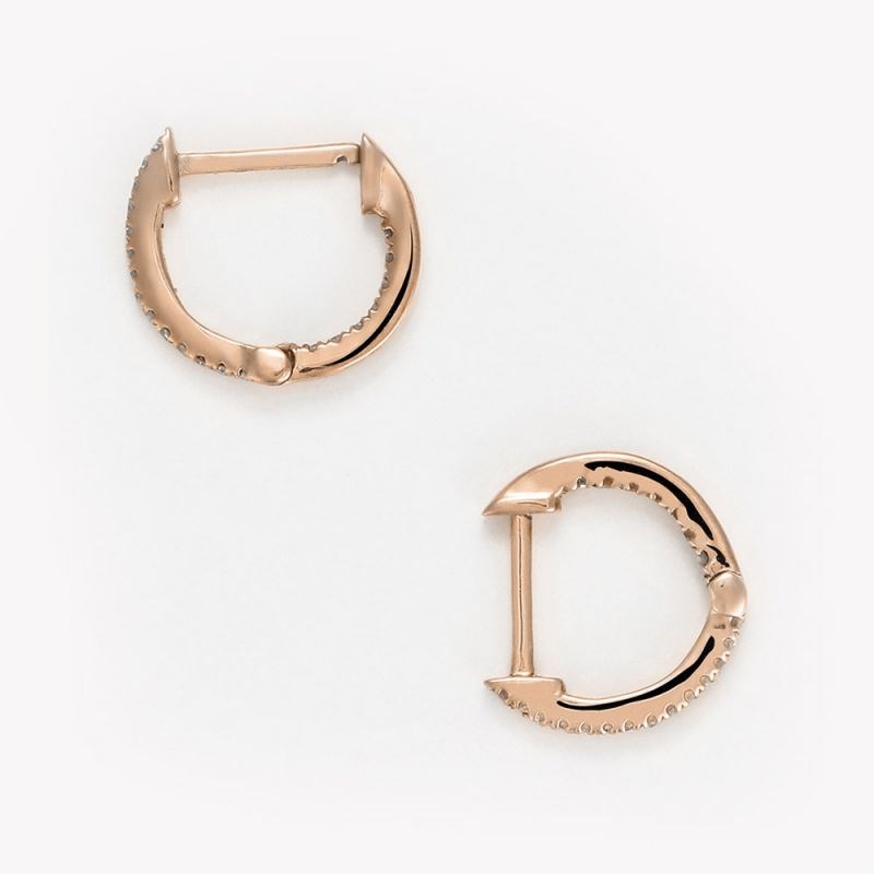 Boucles d'oreilles Or Rose et Diamants 0,08 carat 