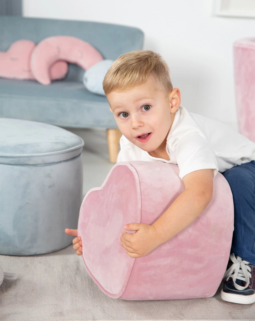 Kinderhocker Herzform LIL SOFA (Farbe: mauve)