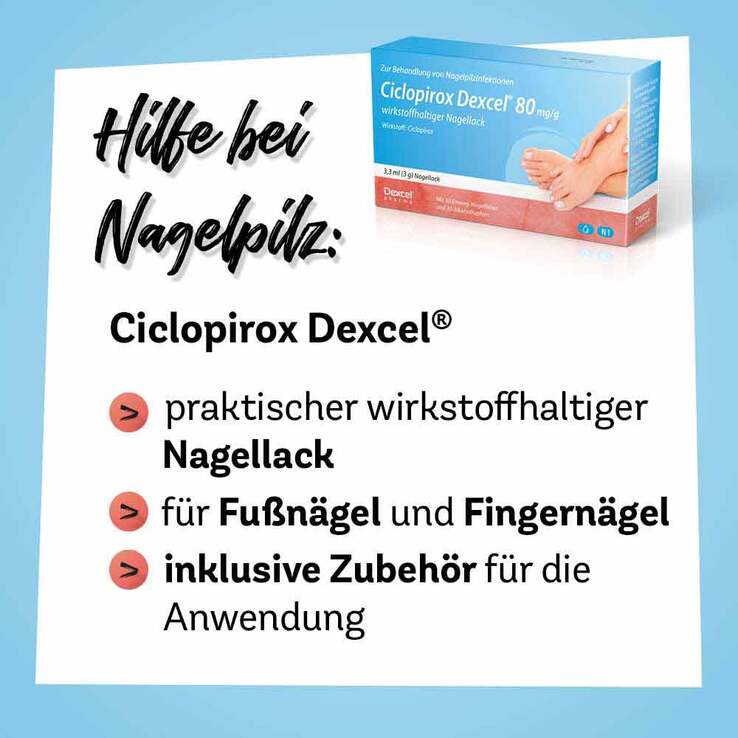 Ciclopirox Dexcel® 80 mg/g wirkstoffhaltiger Nagellack, 6.6 ml