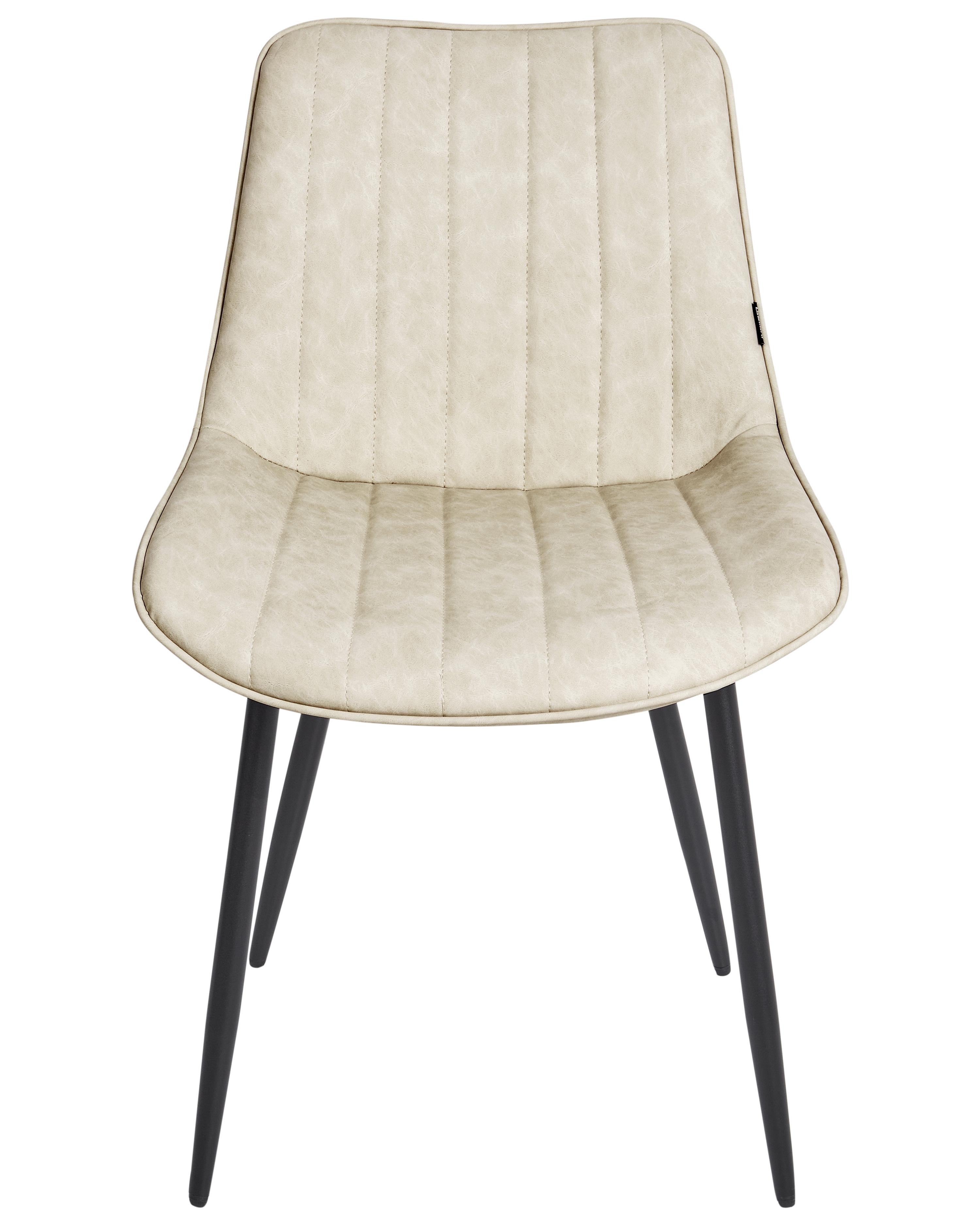 Set van 2 eetkamerstoelen DUBROVNIK Kunstleer Lichtbeige