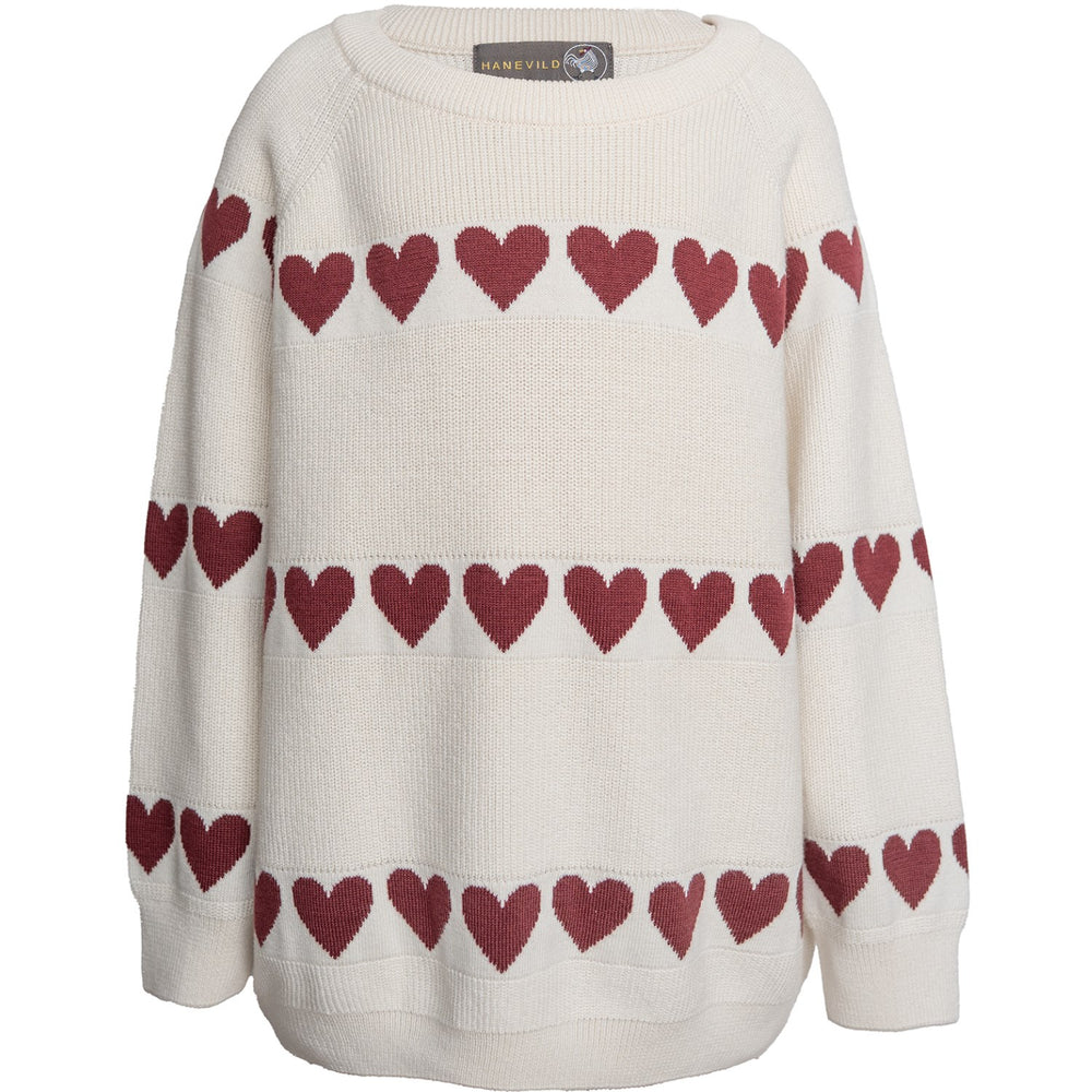 Køb Hanevild Ivory Red Heart Bluse