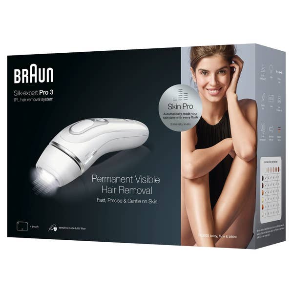 Braun Silk-Expert Pro 3 PL3020 IPL für Damen & Herren, dauerhaft sichtbare Haarentfernung, weiß/silber