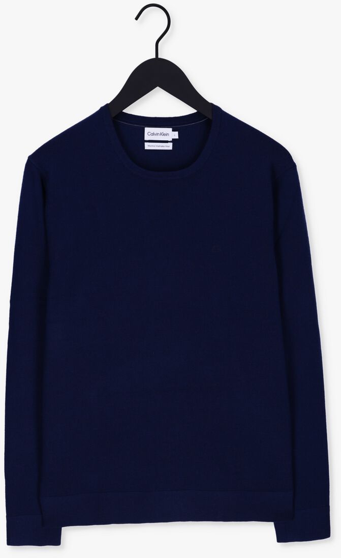 CALVIN KLEIN donkerblauwe calvin klein sweater superior wool crew neck sweater